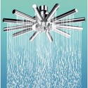 8,7 pouces tête de douche pivotant cloudburst joint étoile en laiton et miroir chrome