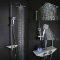 Douche pluie Contemporain Effet pluie Laiton Chromé