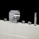 Contemporary Chrome Finish Five Holes Three Handles Waterfall Bathtub Faucet with Hand Shower