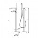 Cascade/Douchette inclue/Position sur plancher - Robinet de baignoire - Contemporain - en Laiton