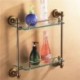 Barres de Serviette, 1pc Haute qualité Antique Aluminium Verre Etagère de Salle de Bain