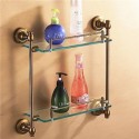 Barres de Serviette, 1pc Haute qualité Antique Aluminium Verre Etagère de Salle de Bain