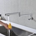 Robinet D'Eau Froide Simple De Cuisine Pliable Mural En Acier Inoxydable Chromé