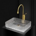 Lavabo De Salle De Bain D'Hôtel Rectangulaire En Verre L43Cm