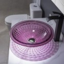 Lavabo À Poser Violet Dans Un Robinet En Verre Rond En Option