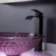 Lavabo À Poser Violet Dans Un Robinet En Verre Rond En Option