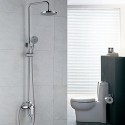 Robinet de douche - Contemporain - Douche pluie / Douchette inclue - Laiton (Chromé)