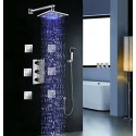 Robinet de douche - Contemporain - Thermostatique / Douche pluie / Douchette inclue - Laiton (Chromé)