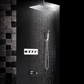 Robinet de douche - Contemporain - Douche pluie / Douchette inclue - Laiton ( Chromé )