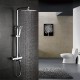 Robinet de douche - Contemporain - Thermostatique / Douche pluie / Douchette inclue - Laiton (Chromé)