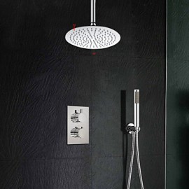 Robinet de douche - Contemporain - Cascade / Thermostatique / Douche pluie / Douchette inclue - Laiton ( Chromé )