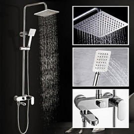 Robinet de douche / Robinet de baignoire - Contemporain - Douche pluie / Douchette inclue - Laiton ( Chromé )