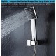 Robinet de douche - Contemporain - LED / Thermostatique / Douche pluie / Jet de côté / Douchette inclue - Laiton (Chromé)