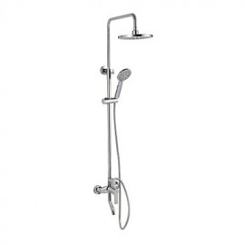 Robinet de douche-Contemporain-Douche pluie / Douchette inclue-Laiton(Chromé)