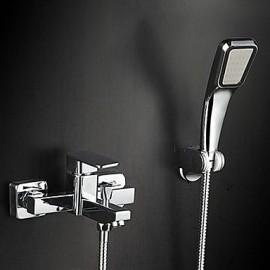 Robinet de douche-Contemporain-Cascade / Thermostatique / Douche pluie / Douchette inclue-Laiton(Chromé)