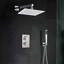 Robinet de douche - Contemporain - Cascade / Thermostatique / Douche pluie / Douchette inclue - Laiton ( Chromé )