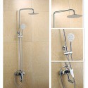 Robinet de douche - Contemporain - Douche pluie / Douchette inclue - Laiton ( Chromé )