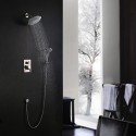 Robinet de douche - Contemporain - Douche pluie / Douchette inclue - Laiton (Nickel brossé)