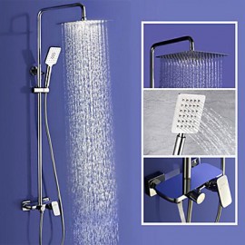 Robinet de douche - Contemporain - Douche pluie / Douchette inclue - Laiton ( Chromé )