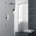 Robinet de douche-Contemporain-Cascade / Thermostatique / Douche pluie / Douchette inclue-Laiton(Chromé)