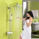 Robinet de douche - Contemporain - Thermostatique / Douche pluie / Douchette inclue - Laiton (Chromé)