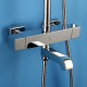 Robinet de douche - Contemporain - Thermostatique / Douche pluie / Douchette inclue - Laiton (Chromé)