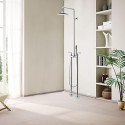 Robinet de douche - Contemporain - Douchette inclue / Position sur plancher - Laiton (Chromé)