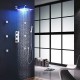 Robinet de douche - Contemporain - LED / Thermostatique / Douche pluie / Douchette inclue - Laiton ( Chromé )