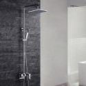 Robinet de douche - Contemporain - Douche pluie / Douchette inclue - Laiton (Chromé)