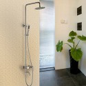 Robinet de douche - Contemporain - Cascade / Douche pluie / Douchette inclue - Acier inoxydable (Nickel brossé)