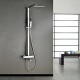 Robinet de douche - Contemporain - Thermostatique / Douche pluie / Douchette inclue - Laiton (Chromé)