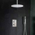 Robinet de douche - Contemporain - Cascade / Thermostatique / Douche pluie / Douchette inclue - Laiton ( Chromé )