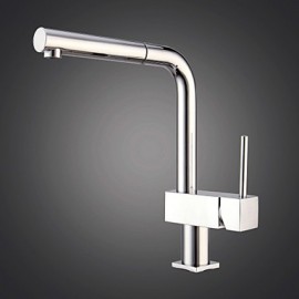 Robinet de cuisine Contemporain Avec spray démontable / Douche Laiton Chromé